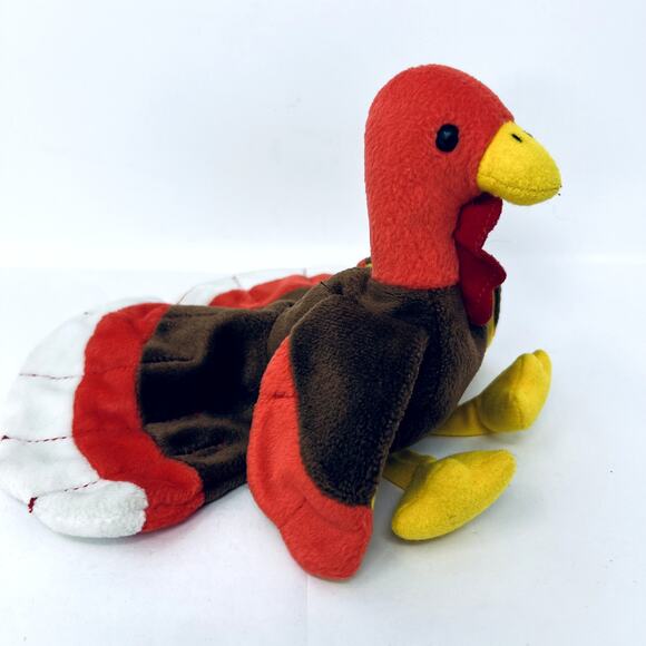 Vintage TY Beanie Baby Gobbles Turkey Plush Stuffed Animal Thanksgiving Collect - Picture 1 of 9